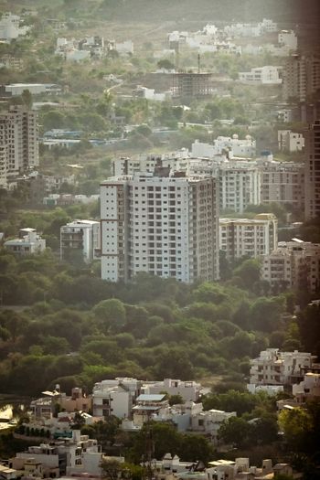 a view of a city with lots of tall buildings