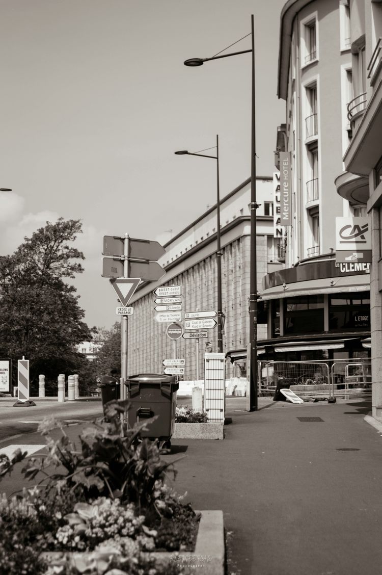 a street corner with a sign