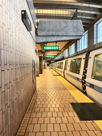 a train pulling into a train station