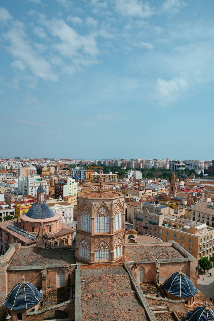 a view of a city from the top of a building