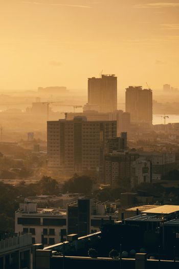 a city with buildings and trees