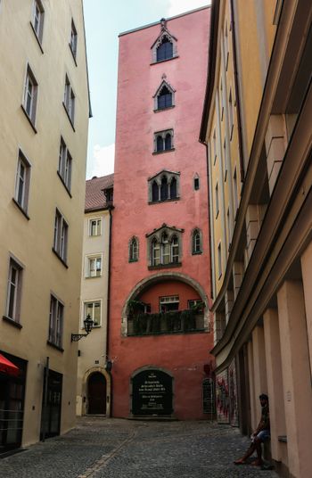 red and brown concrete building