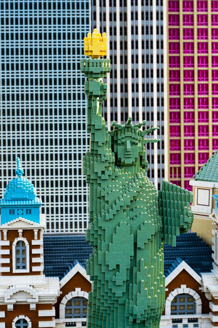 a statue of liberty made out of legos