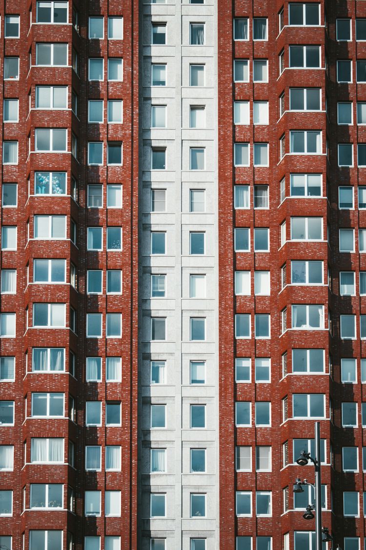 orange and white concrete building