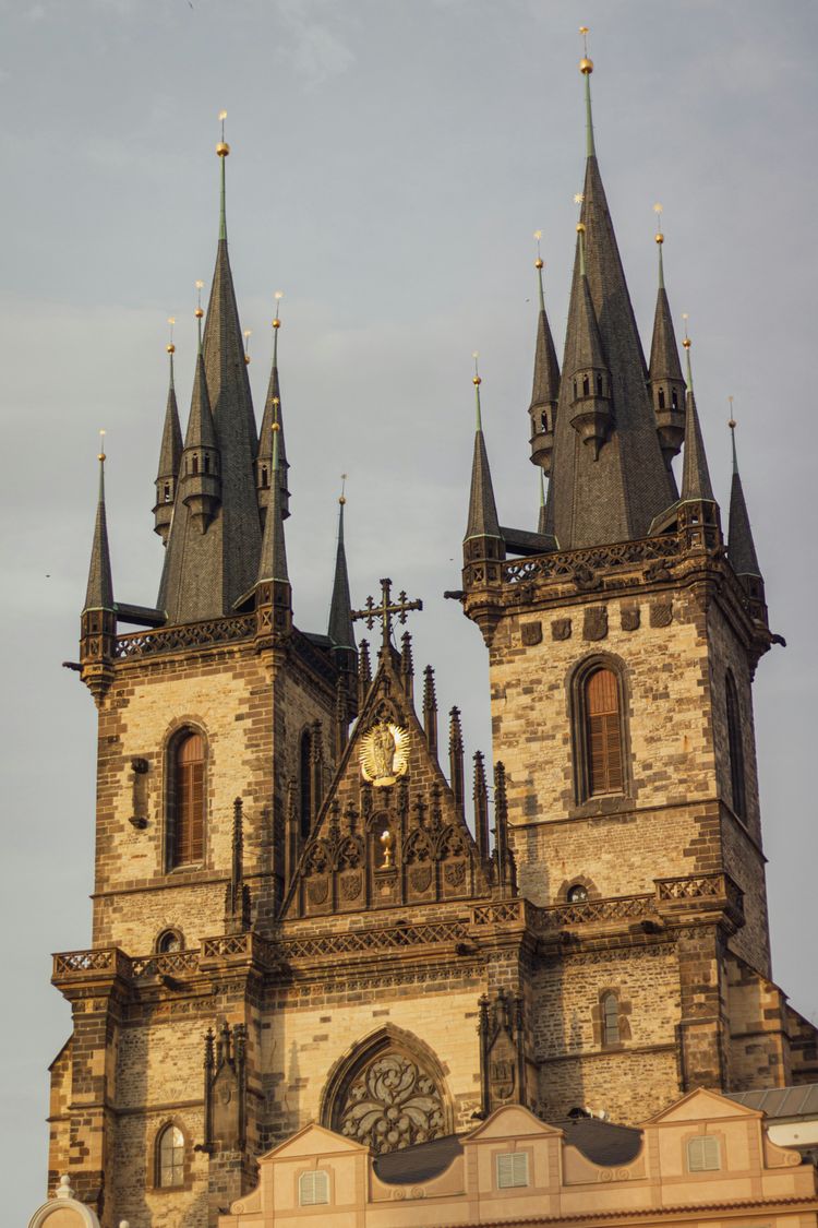 A large building with a clock on the front of it