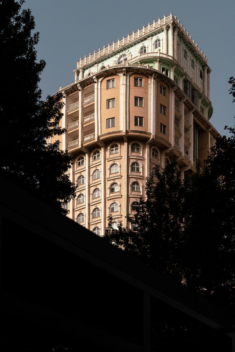 a tall building with many windows