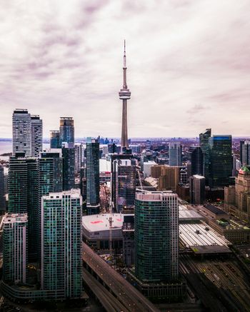 a view of a city with a lot of tall buildings