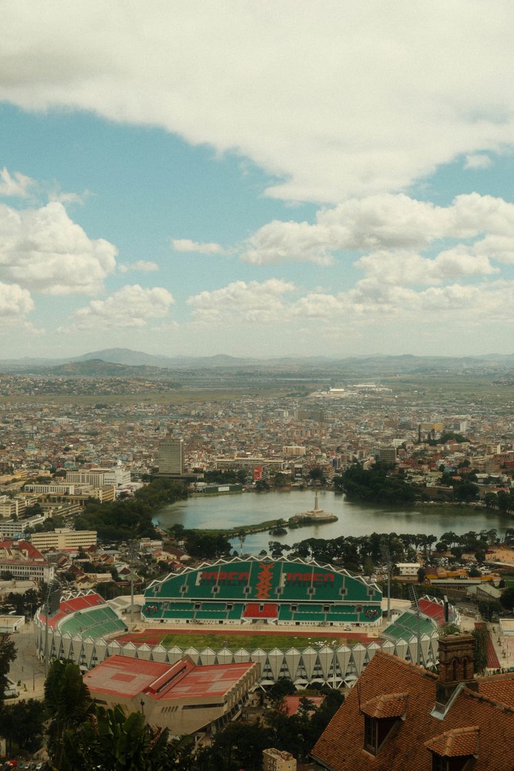 A view of a city from a tall building