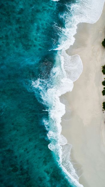 aerial photography of large body of water and shoreline