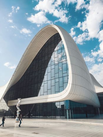 a building with glass windows