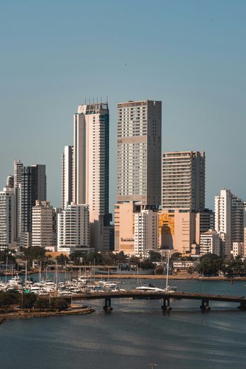 a view of a city from across the water